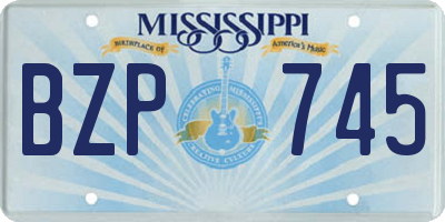 MS license plate BZP745