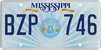 MS license plate BZP746