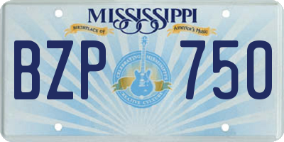MS license plate BZP750