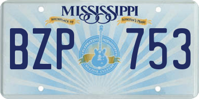 MS license plate BZP753