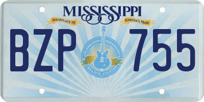 MS license plate BZP755