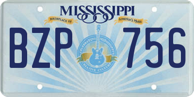 MS license plate BZP756