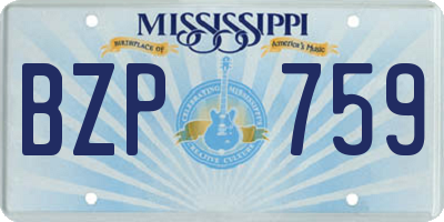 MS license plate BZP759