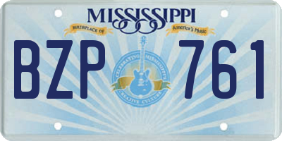 MS license plate BZP761