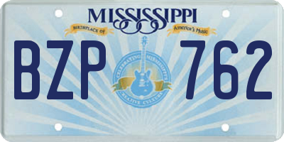 MS license plate BZP762