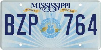 MS license plate BZP764