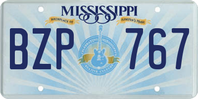 MS license plate BZP767