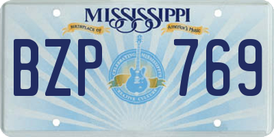 MS license plate BZP769