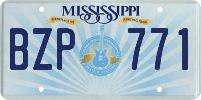 MS license plate BZP771