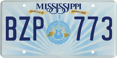 MS license plate BZP773