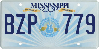 MS license plate BZP779