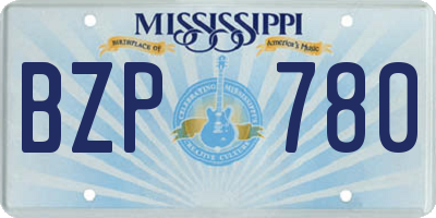 MS license plate BZP780