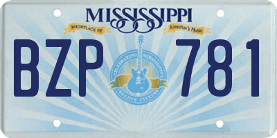 MS license plate BZP781