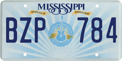 MS license plate BZP784