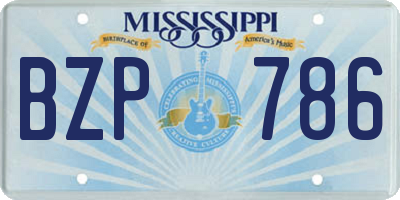 MS license plate BZP786