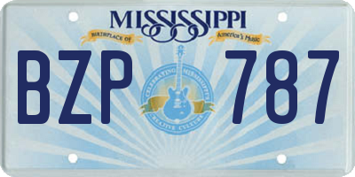 MS license plate BZP787