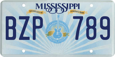 MS license plate BZP789