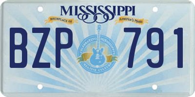 MS license plate BZP791