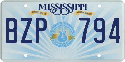 MS license plate BZP794