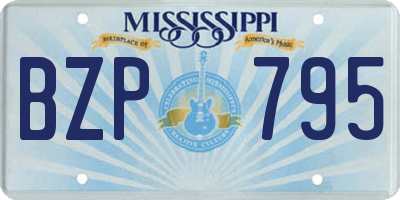 MS license plate BZP795