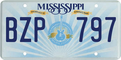 MS license plate BZP797