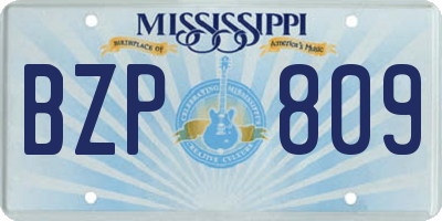 MS license plate BZP809