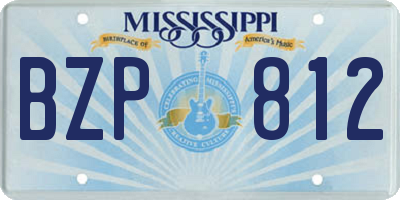 MS license plate BZP812