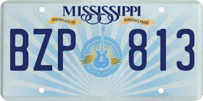 MS license plate BZP813