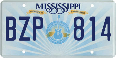 MS license plate BZP814