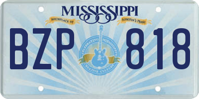 MS license plate BZP818