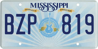 MS license plate BZP819