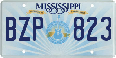 MS license plate BZP823