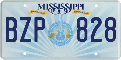 MS license plate BZP828