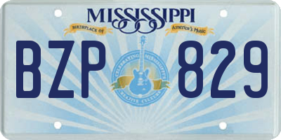 MS license plate BZP829