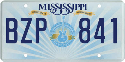 MS license plate BZP841