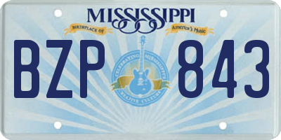 MS license plate BZP843