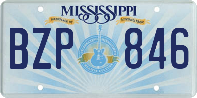 MS license plate BZP846