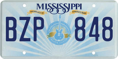 MS license plate BZP848