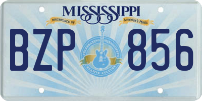MS license plate BZP856