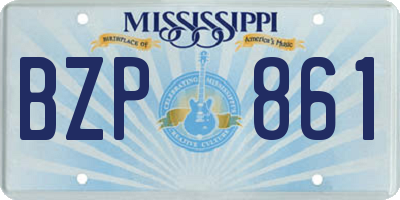 MS license plate BZP861