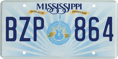 MS license plate BZP864