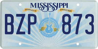 MS license plate BZP873