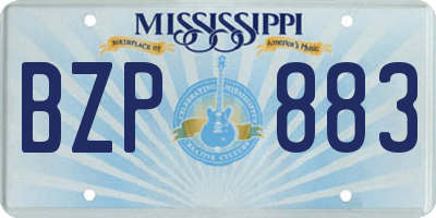 MS license plate BZP883