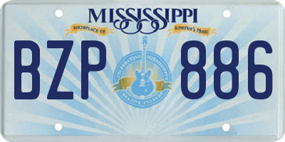 MS license plate BZP886