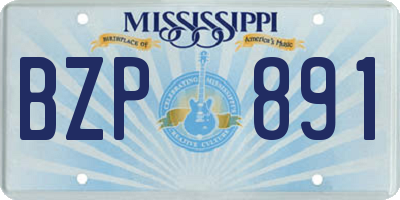 MS license plate BZP891