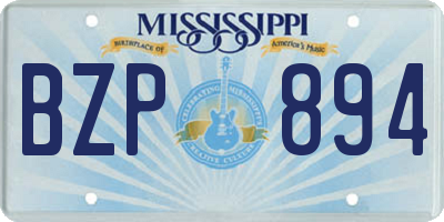 MS license plate BZP894