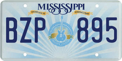 MS license plate BZP895