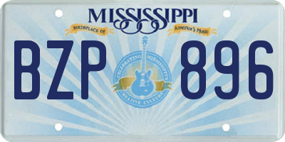 MS license plate BZP896