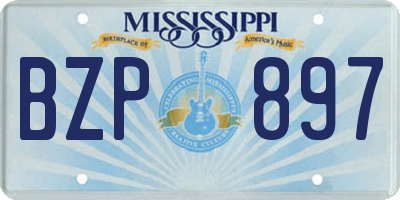 MS license plate BZP897