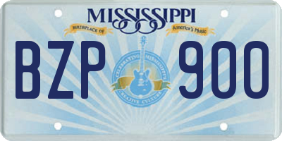 MS license plate BZP900
